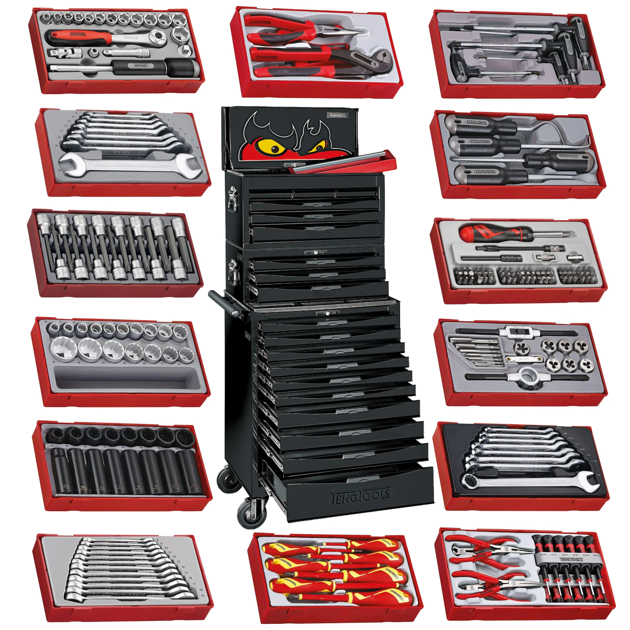 Teng Tools 1001-Piece Black Mega Master Hybrid Hand Tool Set - TCMM1001BK