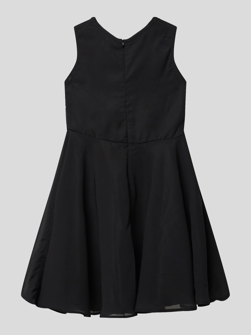 Kleid mit Paillettenbesatz in schwarz