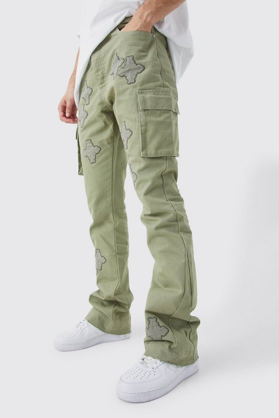 Tall Slim-Fit Cargohose mit Applikation