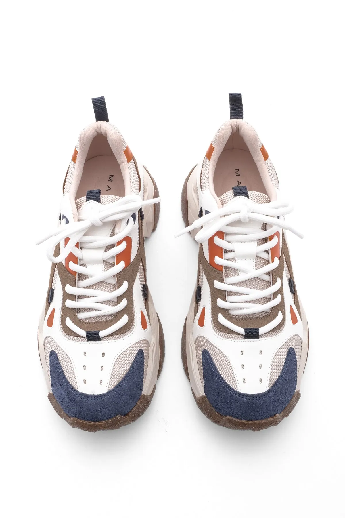 Marjin  Damen Sneaker mit hoher Sohle, Schnürschuh, Sportschuh Edisa Powder