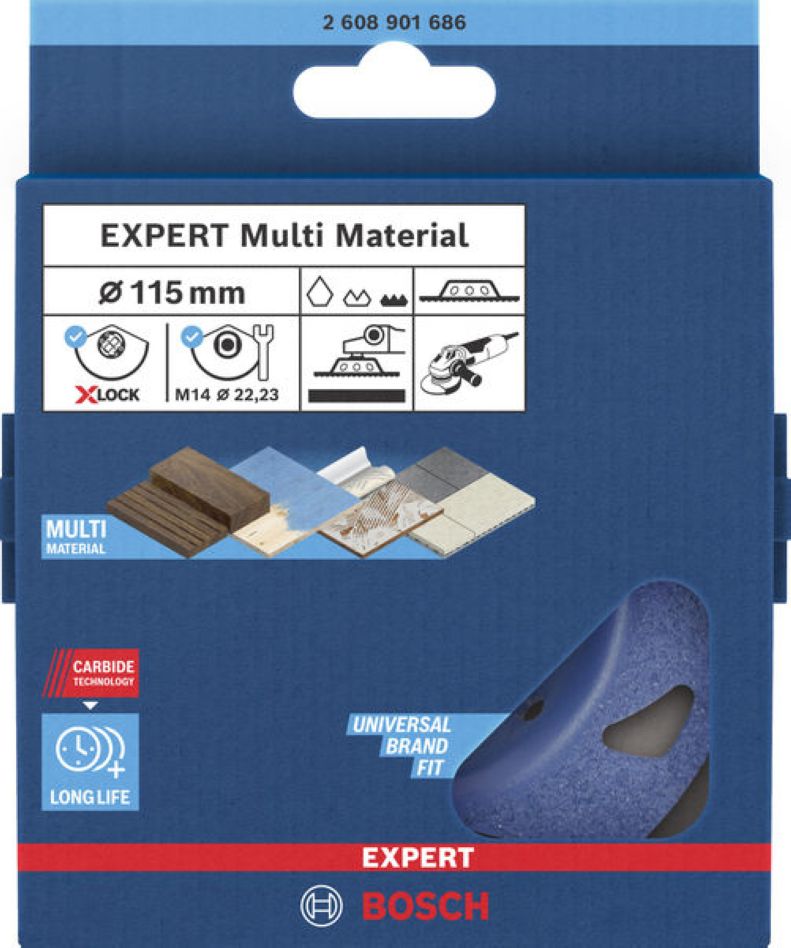 Bosch plavi pribor 2608901686 EXPERT Višenamjenska karbidna brusna glava, fina, X-Lock, 115 mm, 22,23 mm, ravna