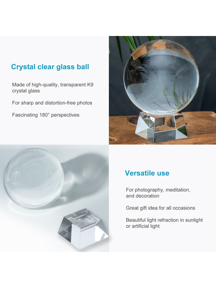 Intirilife Fotokugel mit Glasständer in Kristall Klar - 130 mm günstig kaufen 130