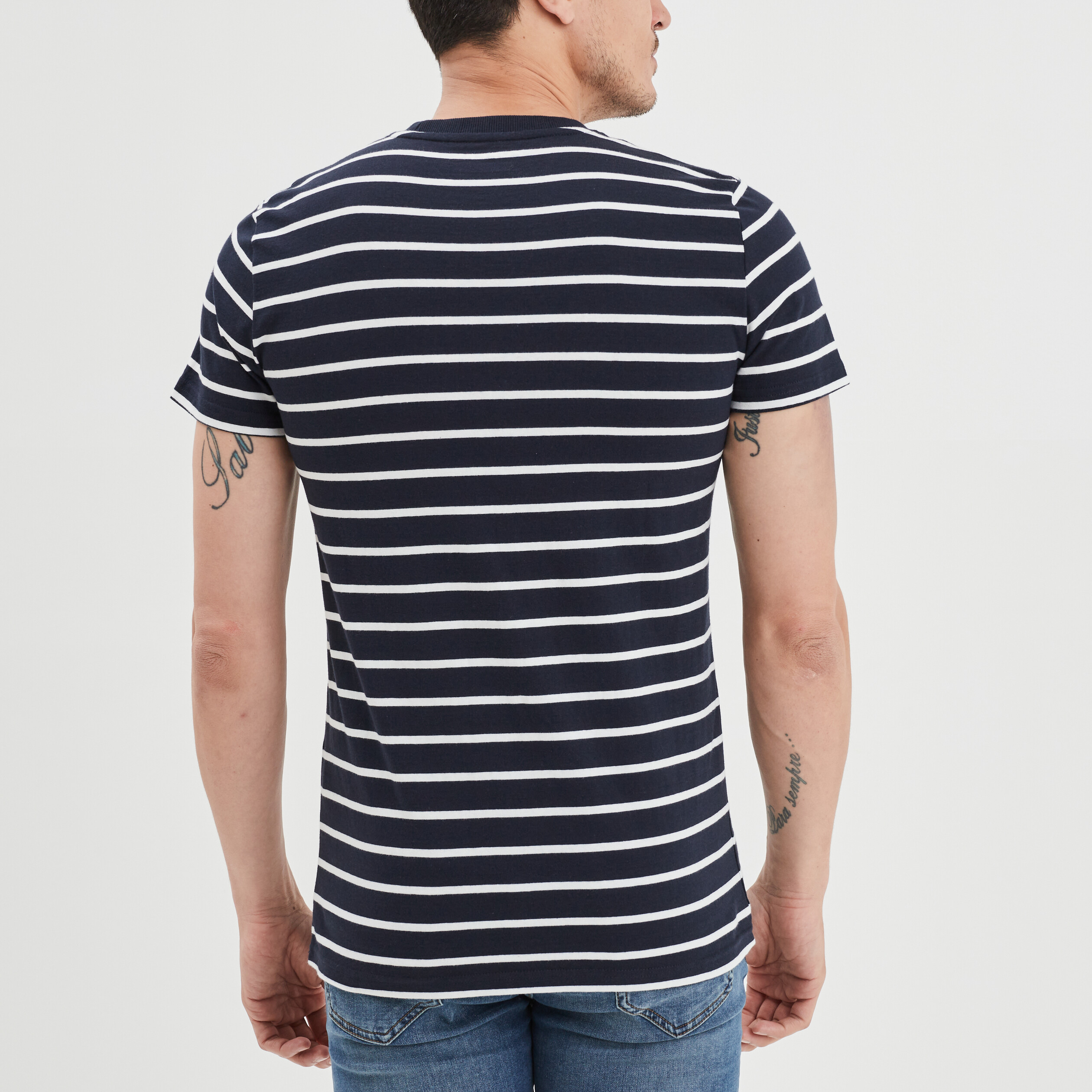 T-shirt col rond manches courtes Creeks ecru homme | La Halle