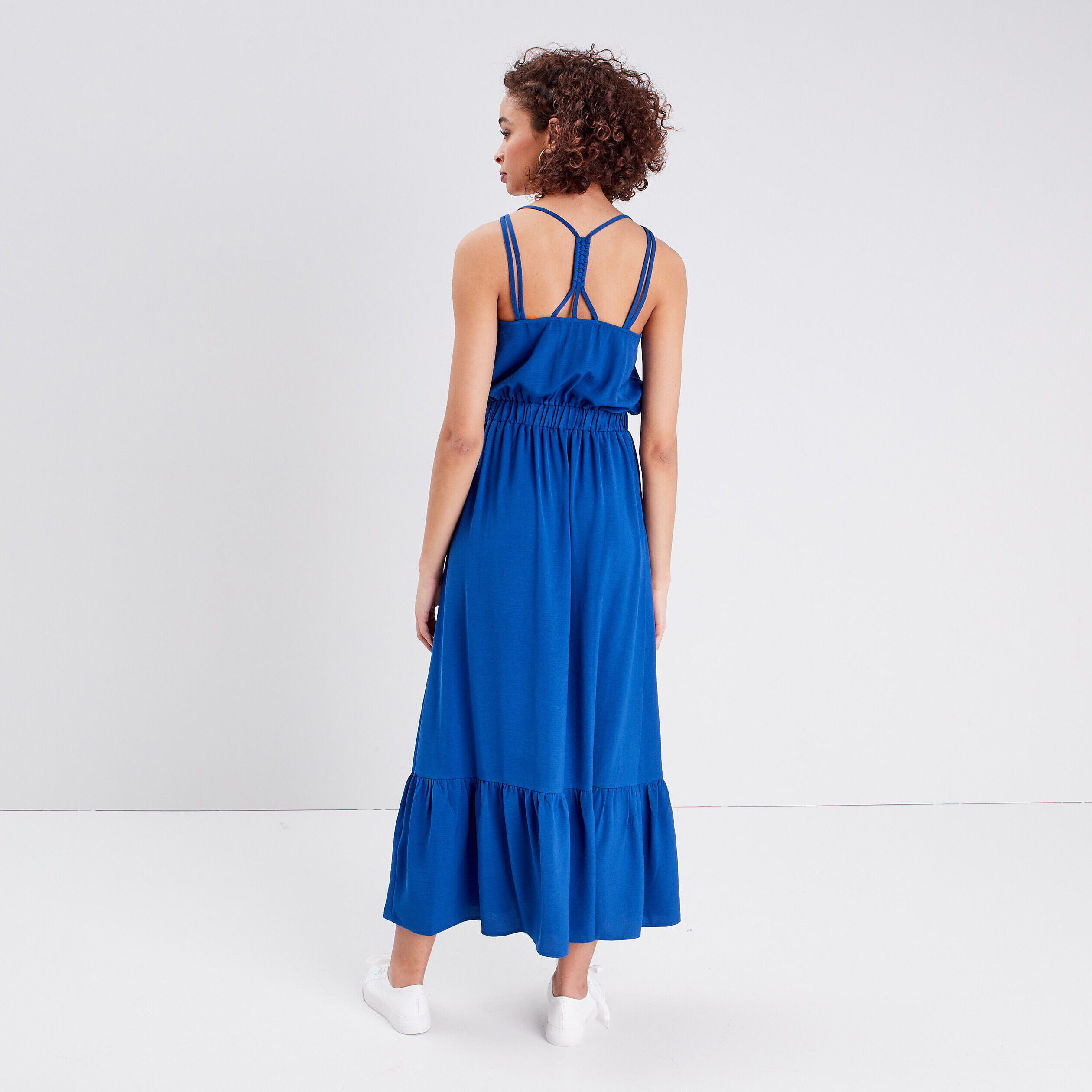 Robe longue évasée bleu femme | Cache Cache