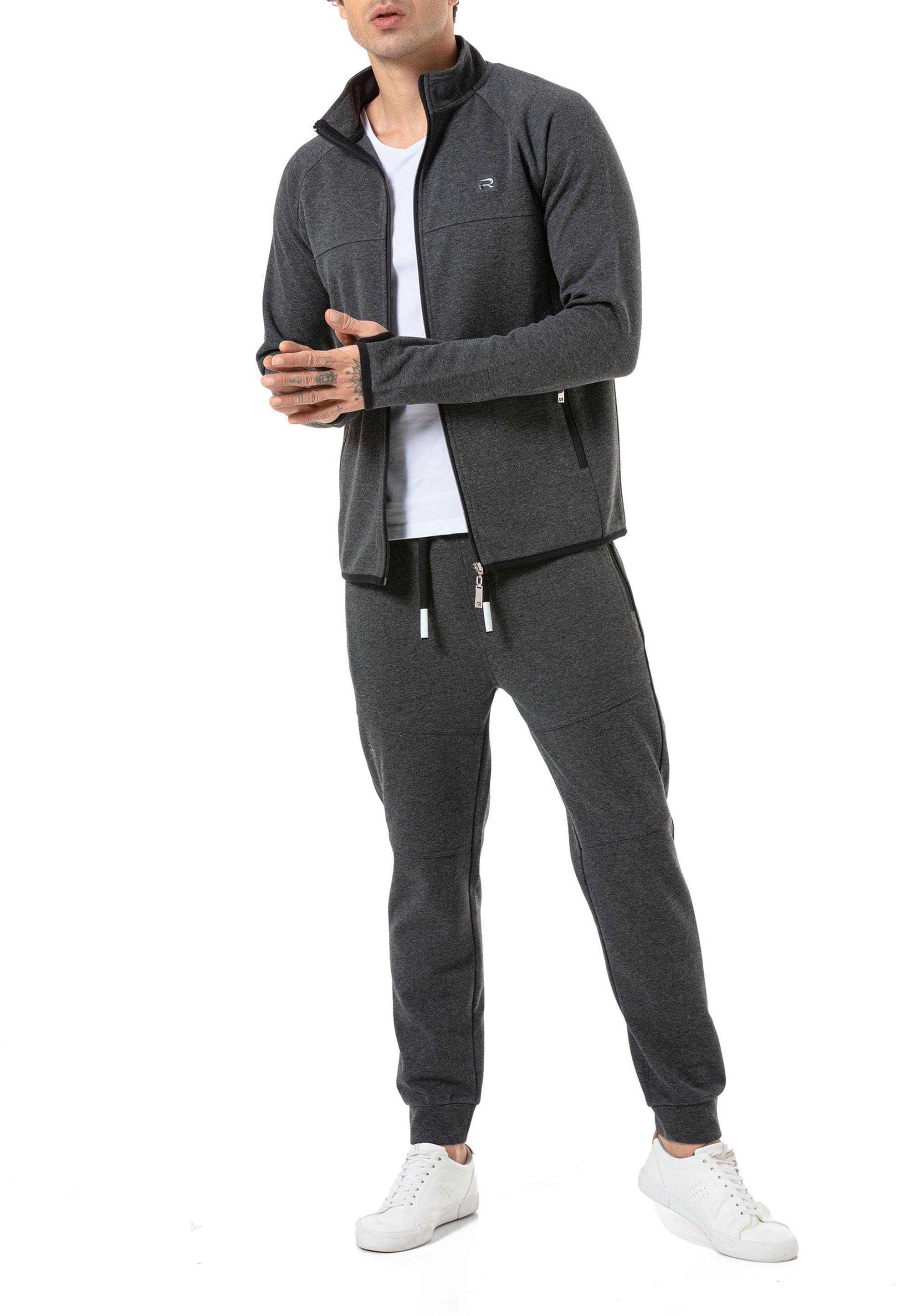 RedBridge Jogginganzug Herren Jogginganzug Pullover und Hose Set (Spar-Set, 2-tlg), Zipper Jacke, gesticktes Brandlogo