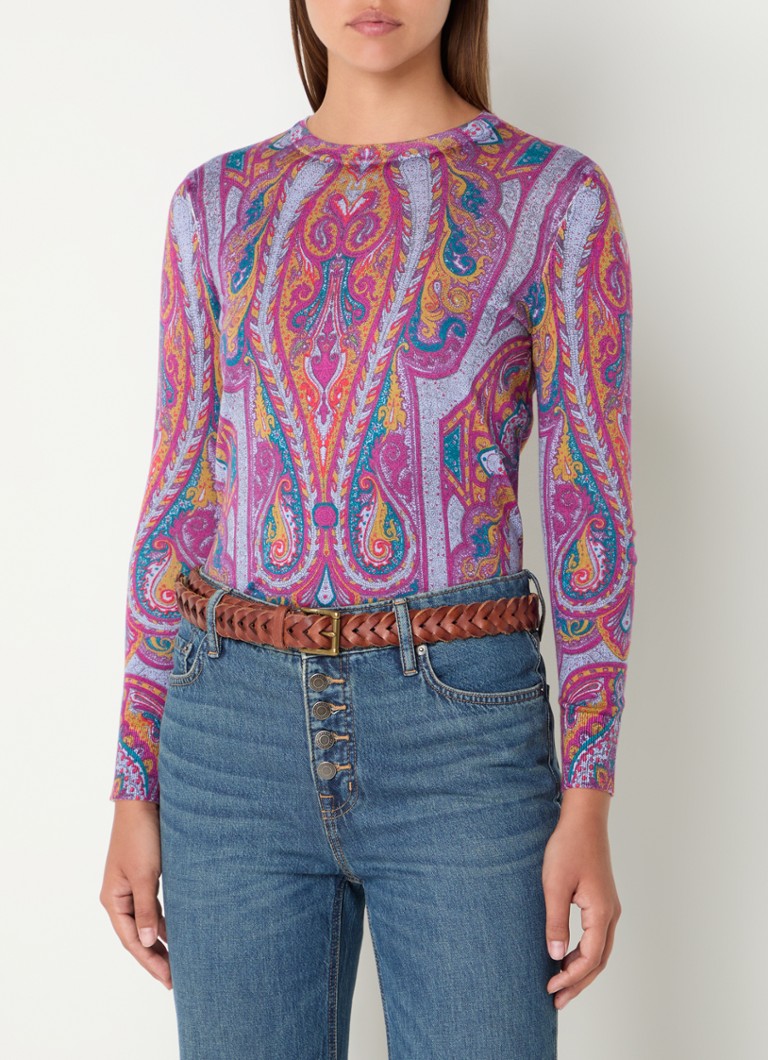 Pulover tricotat fin cu imprimeu paisley de la Ralph Lauren
