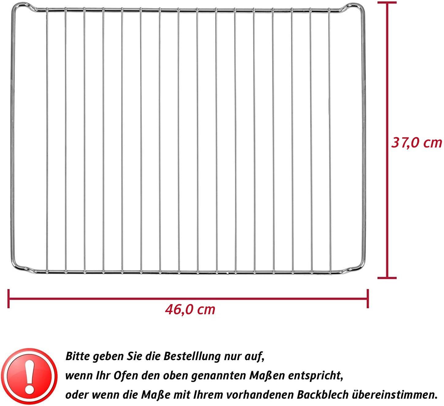 ICQN Backblech 460 x 370 mm, Fettpfanne, Emaille, (Set, 2-St., Backbleche & -Gitter), Verchromt Backofenrost und Emaille Backblech, Gitterrost 46 x 37.5 cm