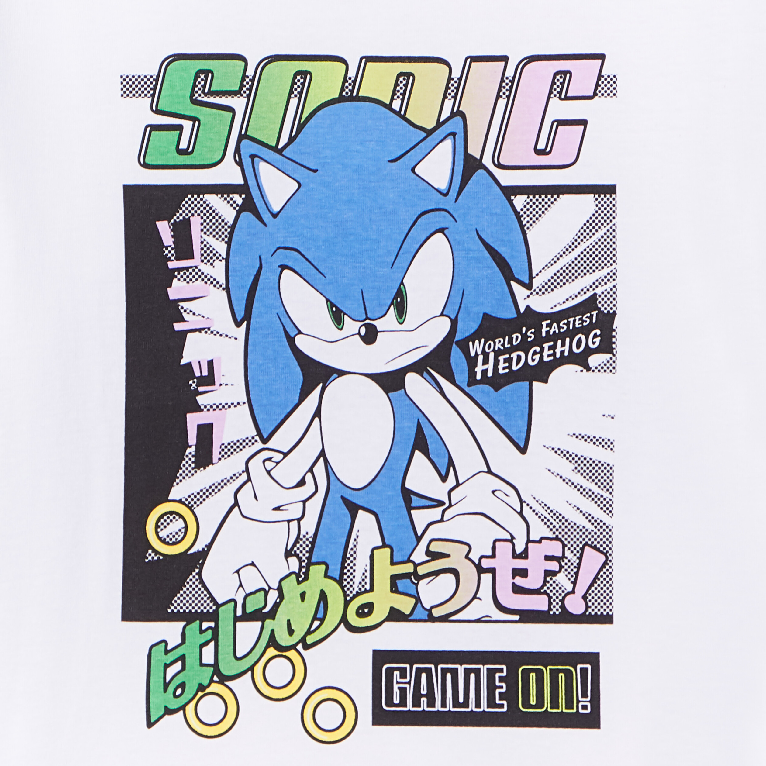 T-shirt manches longues 2-en-1 Sonic blanc garçon | La Halle