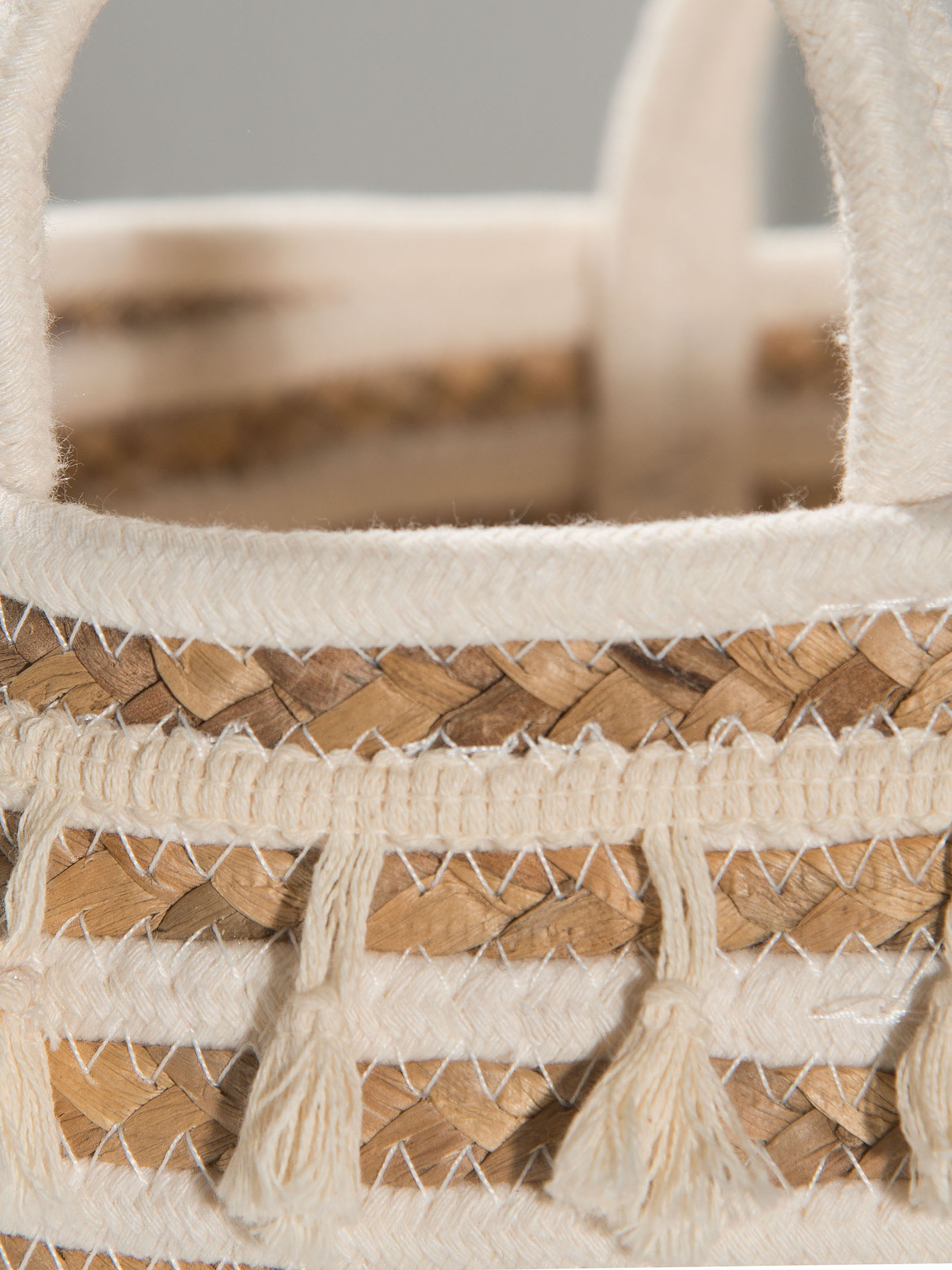 Basket Tassel Korb, Hellbraun