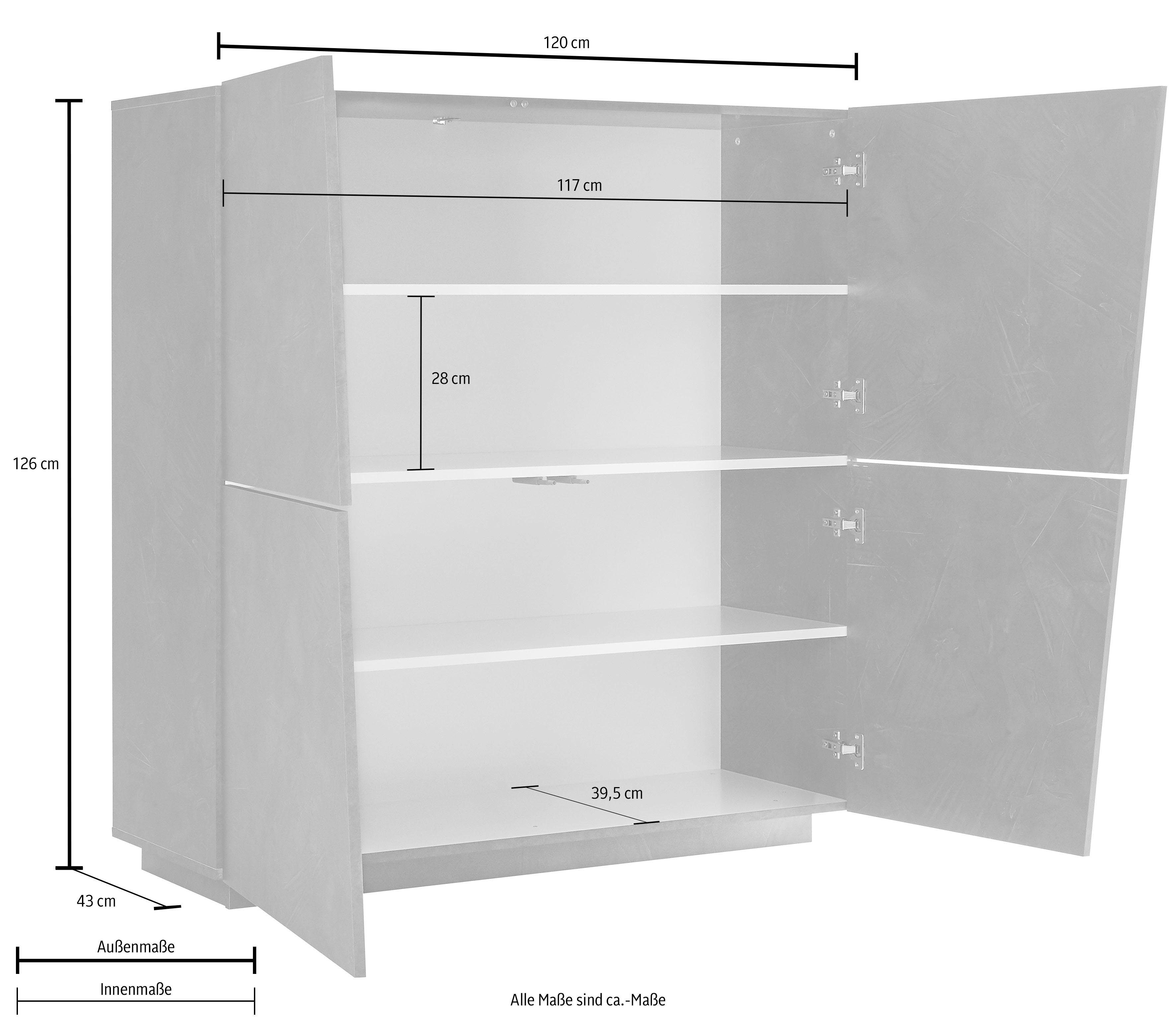 Tecnos Highboard Vega, Breite 120 cm