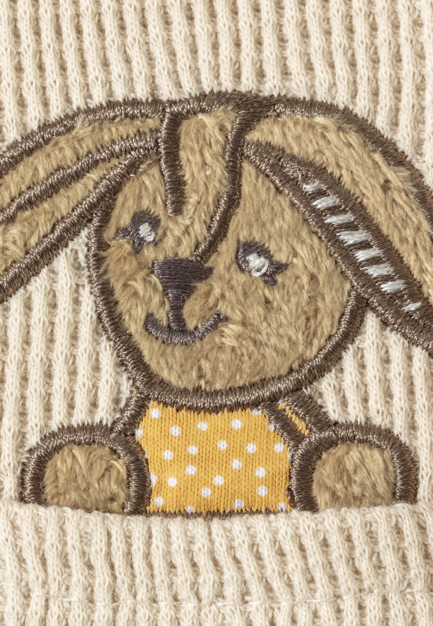 T-Shirt mit Applikation von Hase Happy in beige