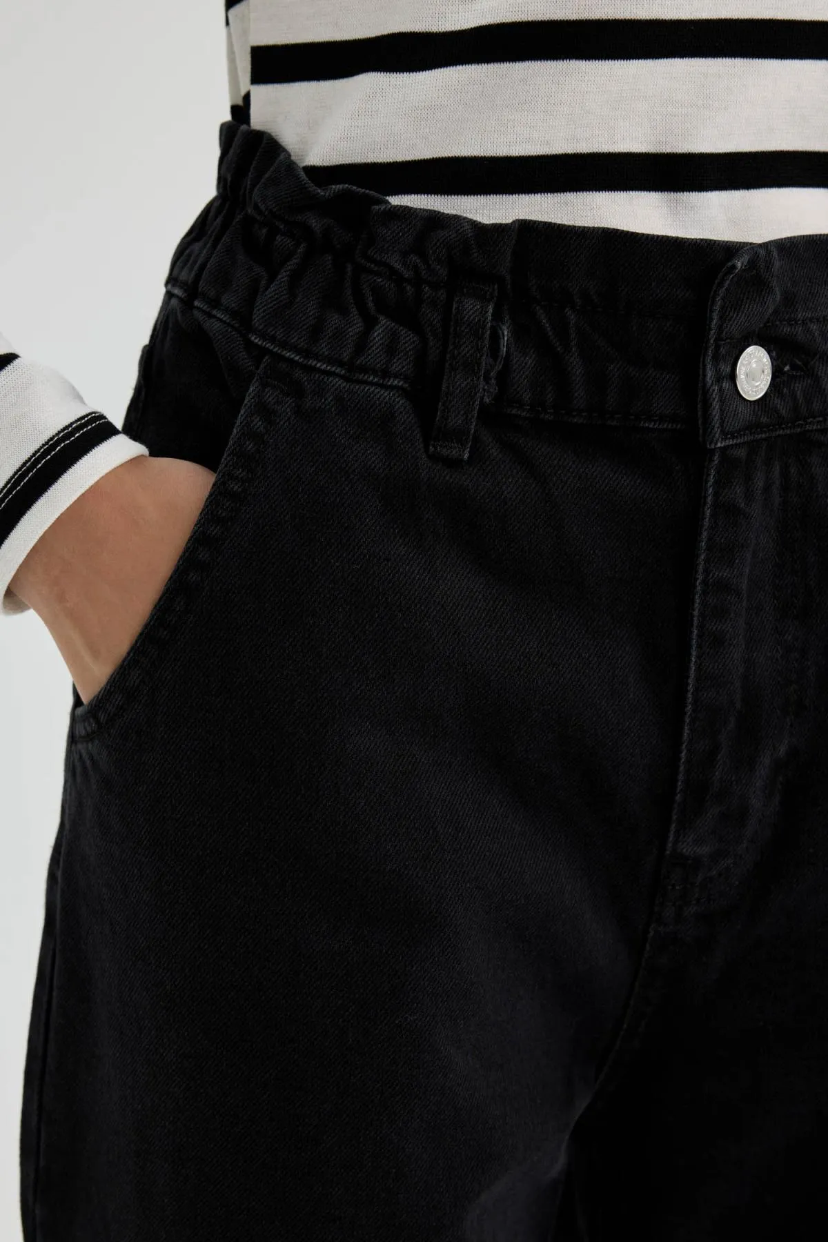 DeFacto  Bequeme, knöchellange Paperbag-Jeanshose mit hohem Bund B0469ax23wn