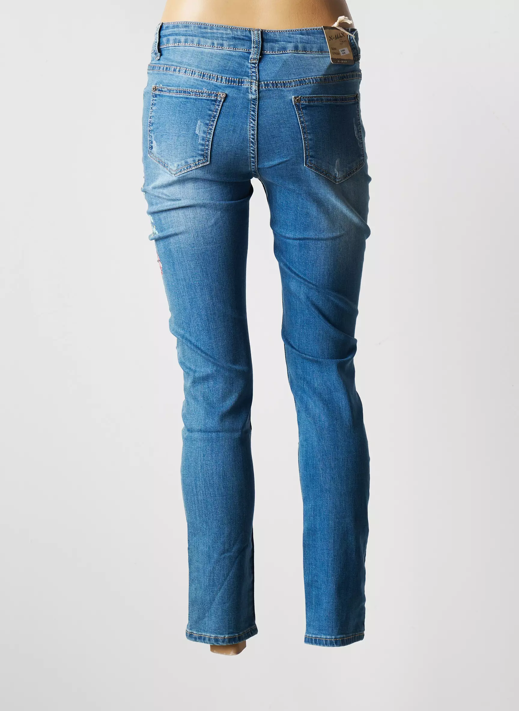 X Max Jeans Coupe Slim Femme couleur bleu