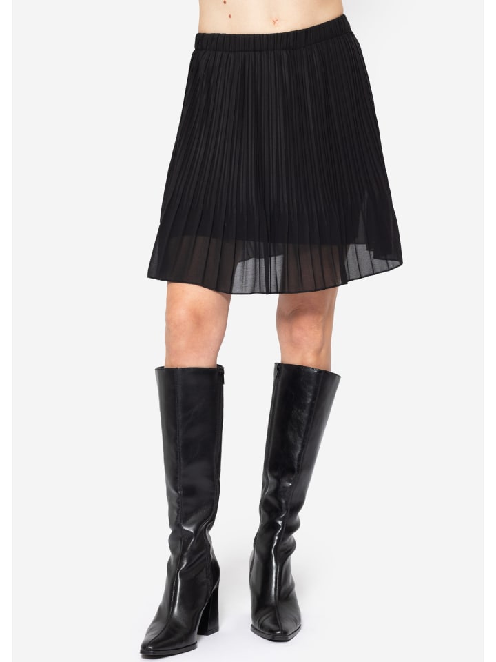 SASSYCLASSY Plissée-Rock mit Futter in Schwarz günstig kaufen