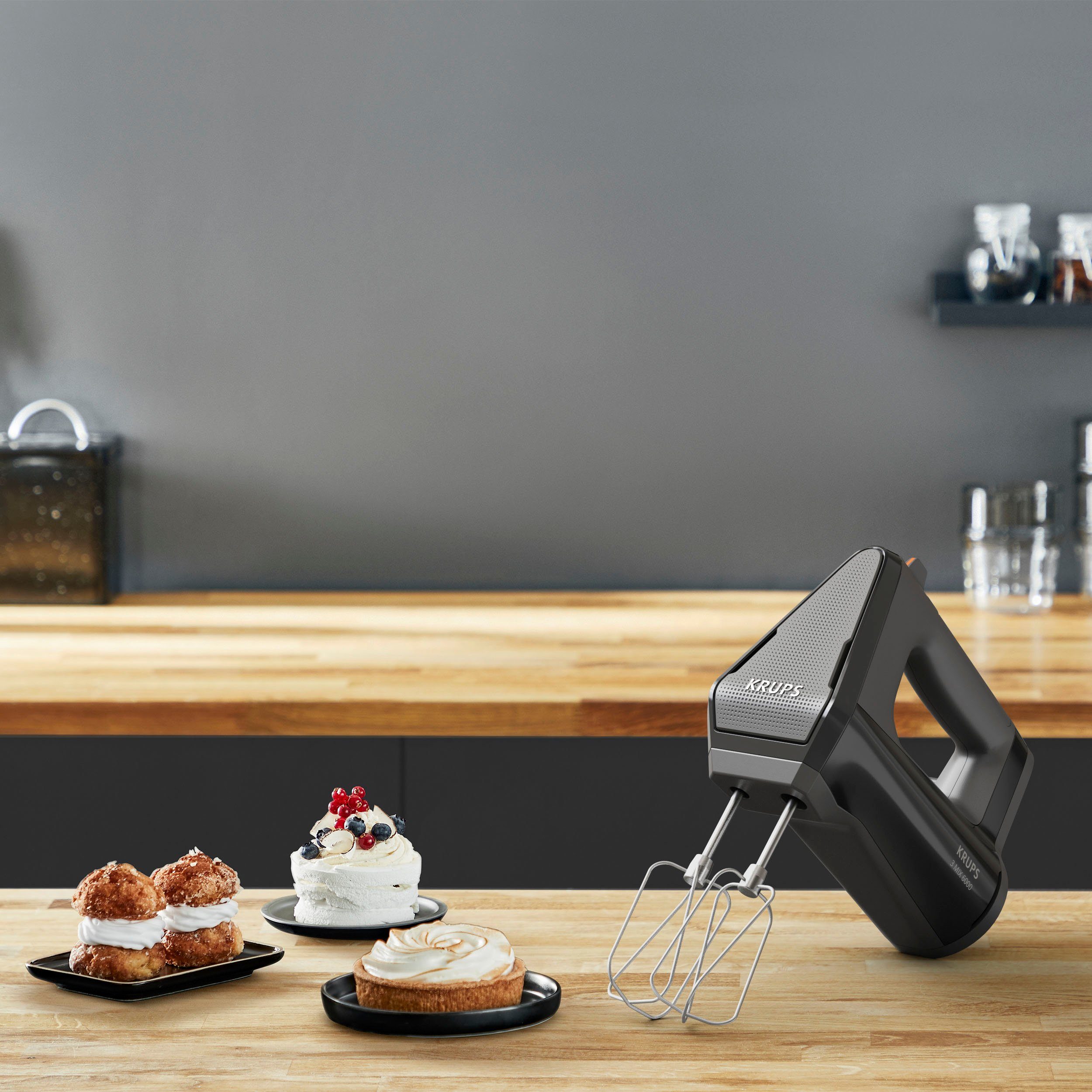 Krups Handmixer GN6028 3MIX 6000, Soft-Touch-Griff, langes Kabel, 600 W
