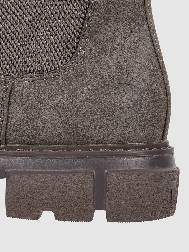 Stiefel in Leder-Optik in mittelgrau