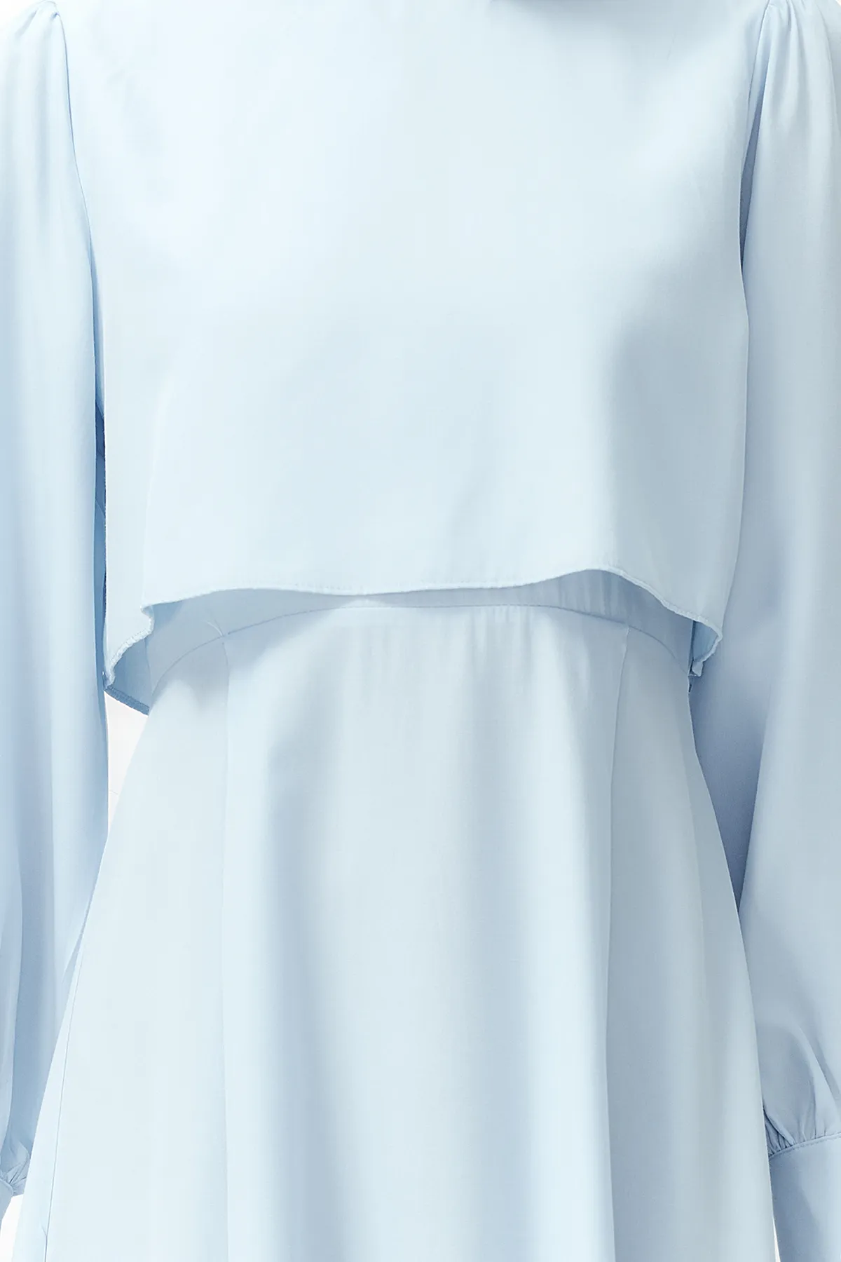 Trendyol Modest  Blaues, detailliertes Aller-Webkleid TCTSS24EB00190