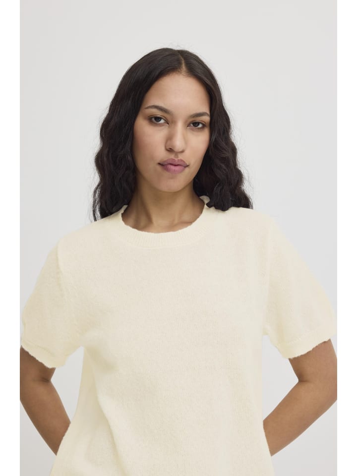 ICHI Rundhalsshirt in Natur günstig kaufen