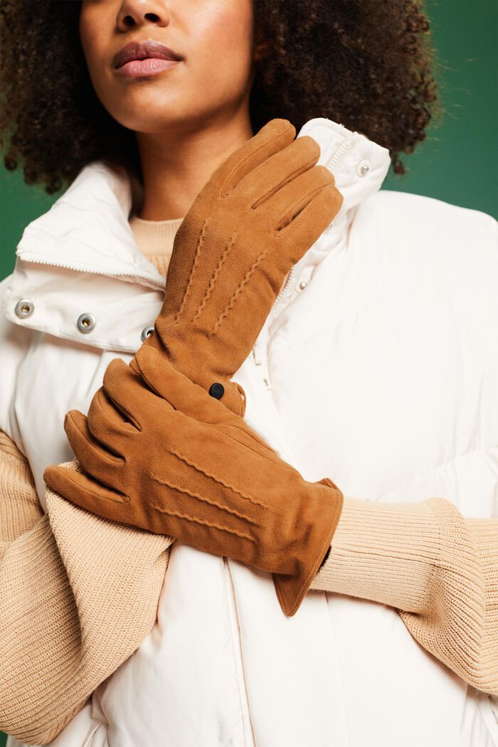 Rauleder-Handschuhe mit Touchscreen-Funktion