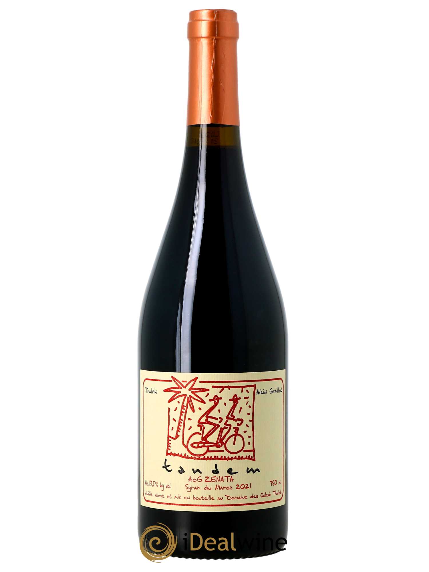 Vin du Maroc Alain Graillot & Jacques Poulain Tandem Ouled Thaleb  2021 - Lot de 1 Bouteille
