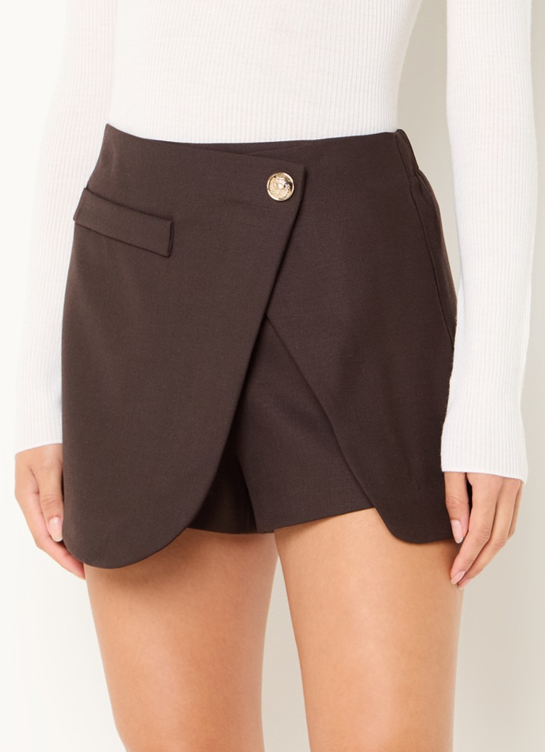 Rochie mini Maje din amestec de lână cu închidere încrucișată
