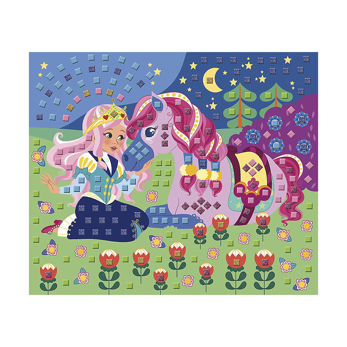Kreativ-Set Aufkleber-Karten Ponys und Einhörner