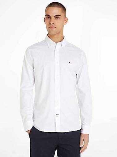 TOMMY HILFIGER Herren Hemd Regular Fit Langarm CORE 1985 FLEX OXFORD