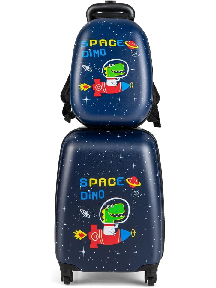 COSTWAY 2 tlg. Trolley mit Rucksack in Schwarz günstig kaufen onesize