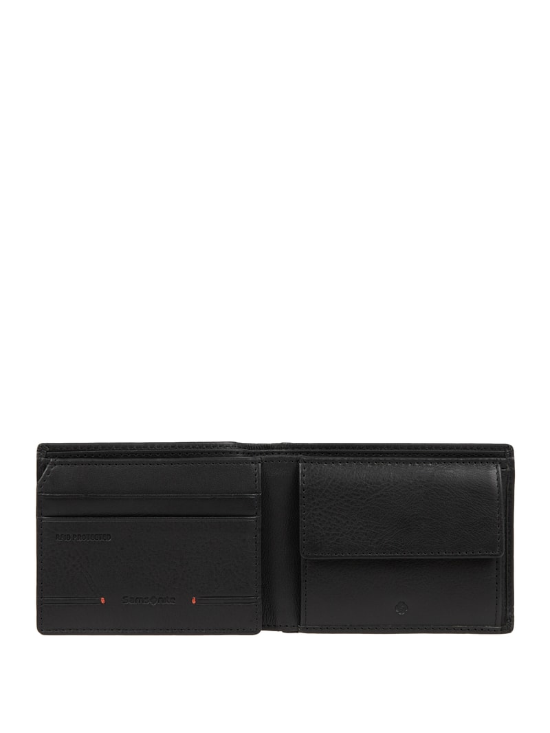 Portemonnaie aus Leder Modell 'Simpla' - RFID-blocking in schwarz