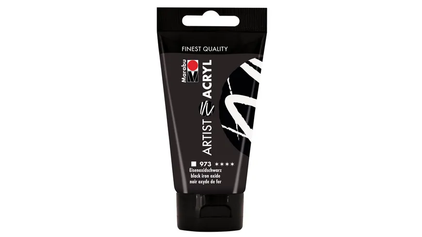 Marabu Artist Acryl, Eisenoxidschwarz 973, 75 ml 75 ml