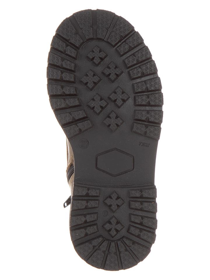 POM POM Leder-Winterboots in Khaki günstig kaufen