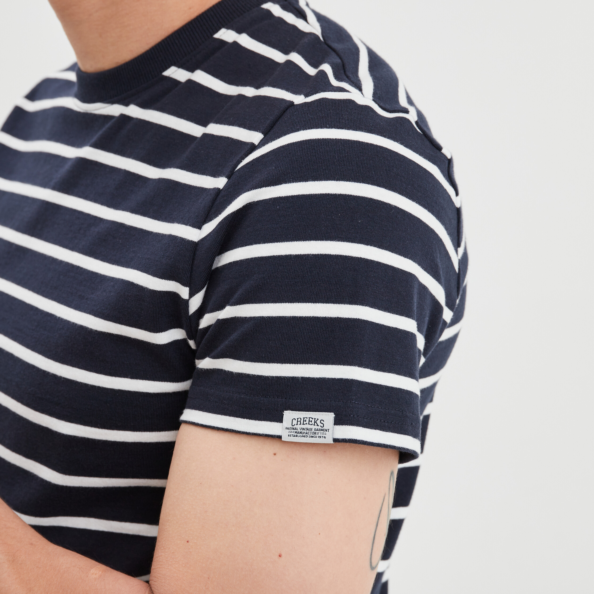 T-shirt col rond manches courtes Creeks ecru homme | La Halle