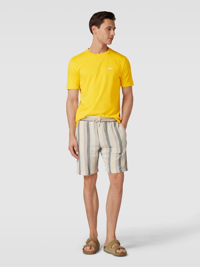 T-Shirt mit Label-Print in gelb