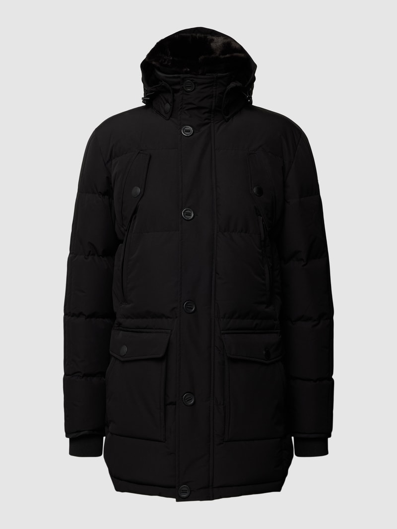 Steppjacke mit Label-Applikation Modell 'CENTAURI' in schwarz