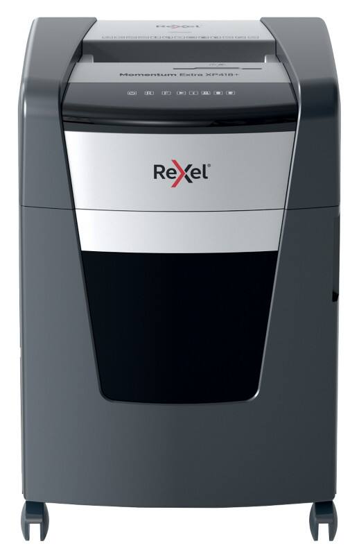 Rexel Momentum Extra XP418  Aktenvernichter Partikelschnitt Anti-Papierstau-Technologie Sicherheitsstufe P-4 20 Blatt