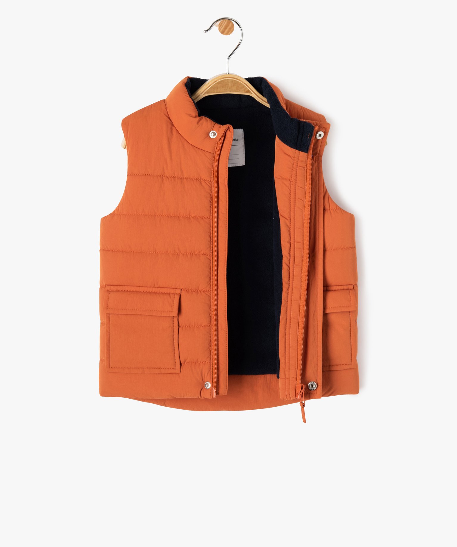 Doudoune sans manches doublée polaire bébé Garçon - Lulu... orange | GEMO