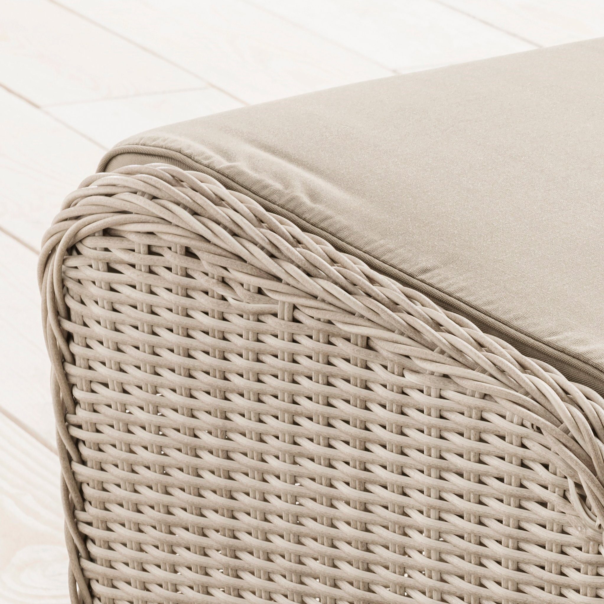 Destiny Fußhocker CASA, Polyrattan, 66x58x43/48 cm, inkl. Auflage