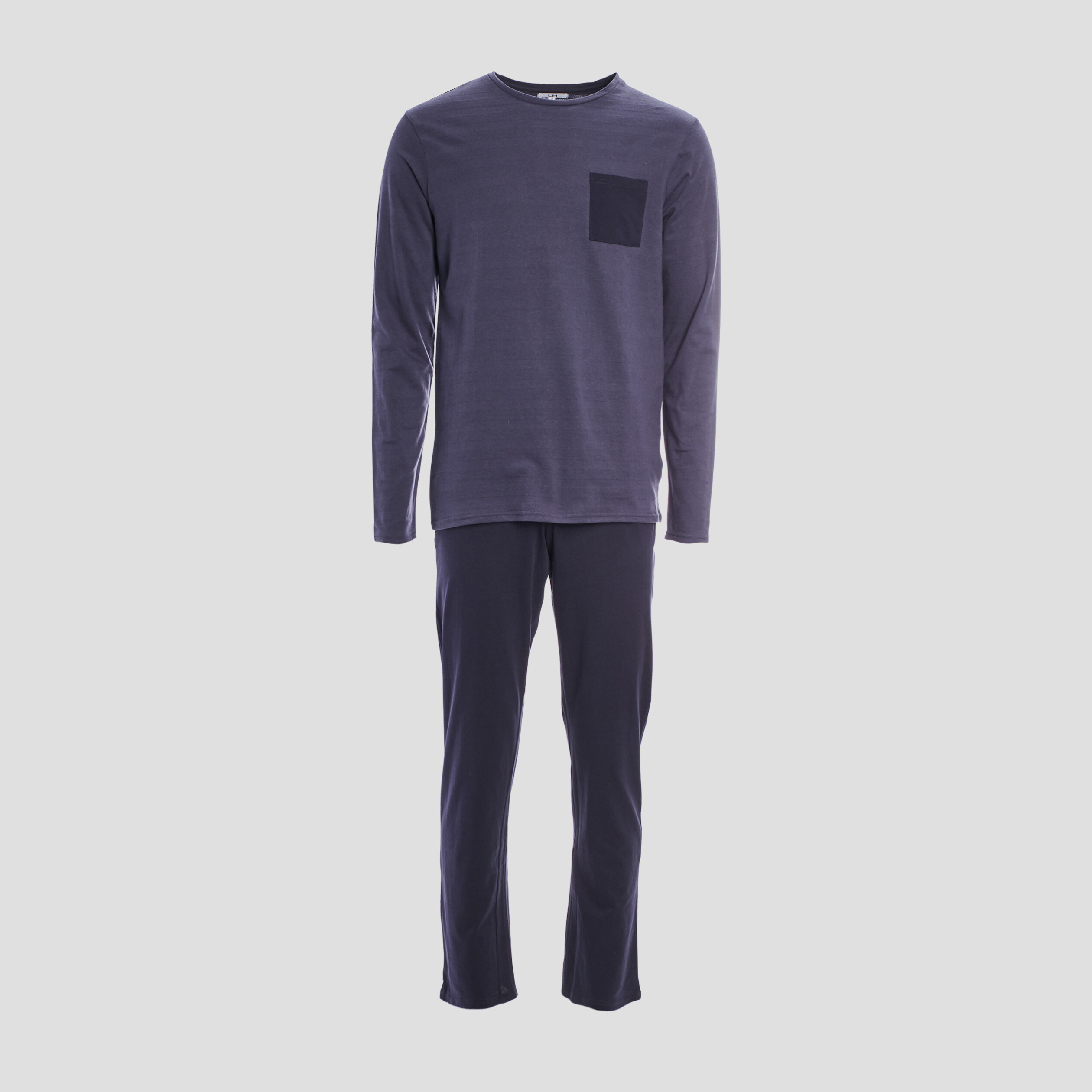 Ensemble pyjama 2 pièces bleu marine homme | La Halle