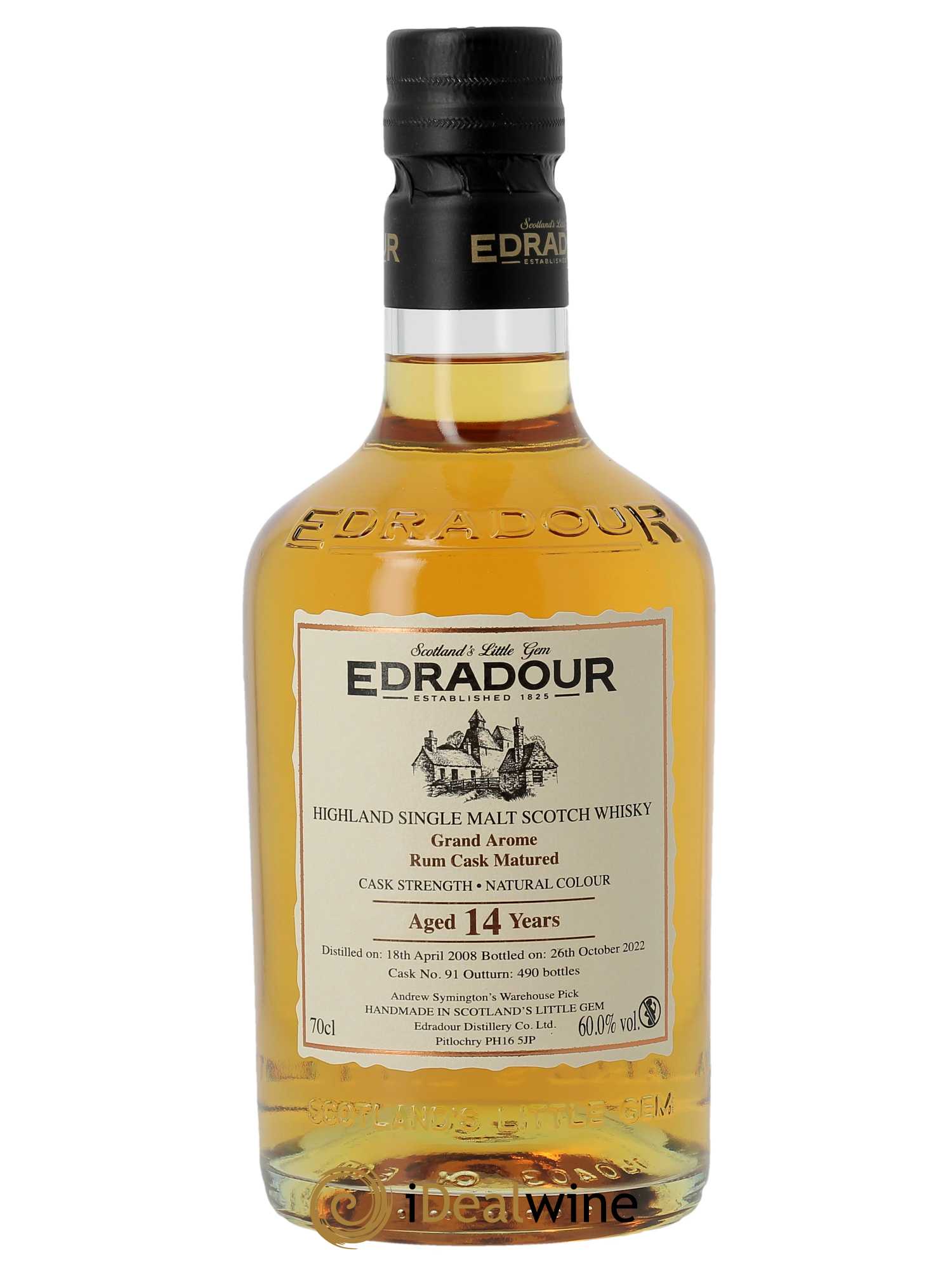 Whisky Edradour 14 ans Grand Arome (70cl) 2008 - Lot de 1 Bouteille
