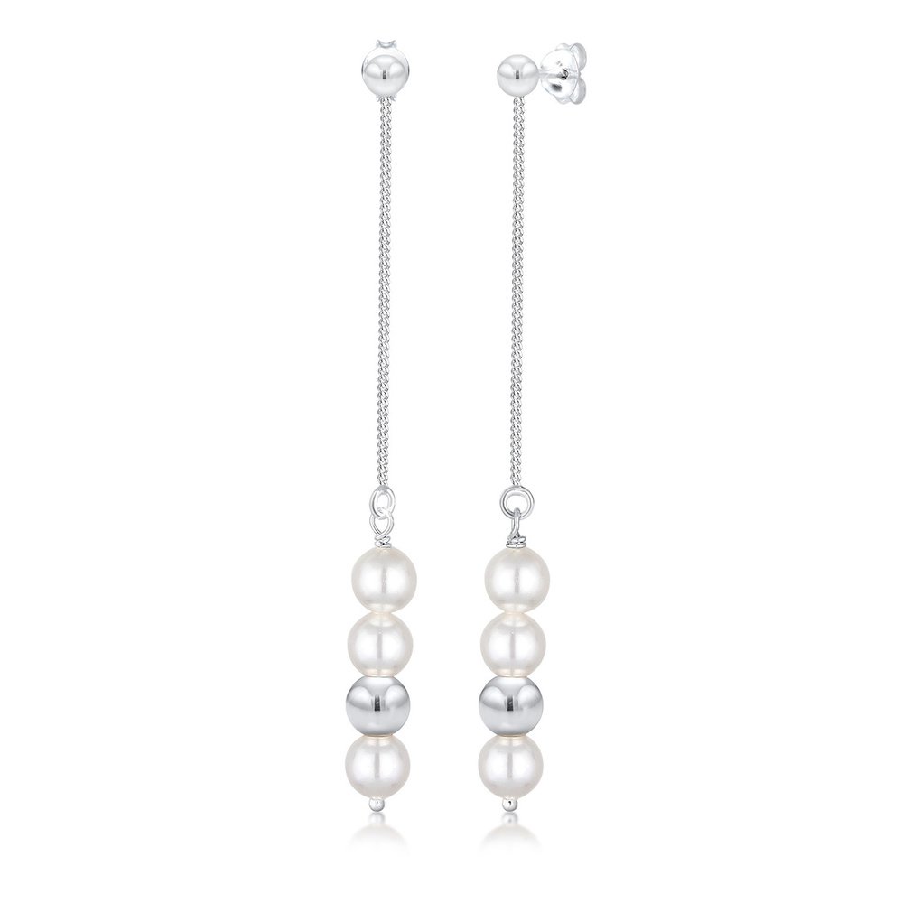 Elli Elli Boucles d'Oreilles Pendante perles synthétiques Géo Boucles d'oreilles Femme Boucles d'oreilles