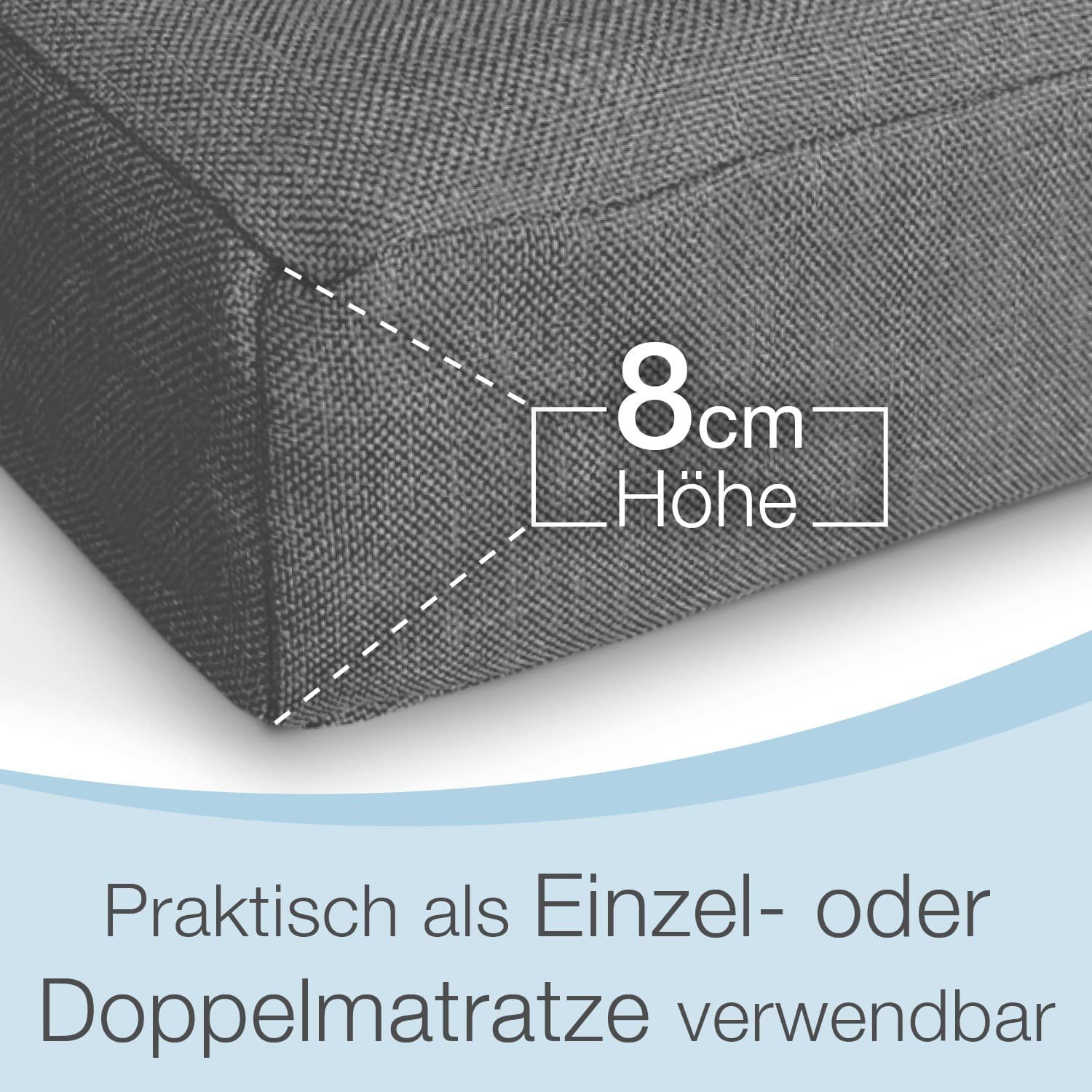 Klappmatratze Doppelgästematratze 3in1, Bestschlaf, 8 cm hoch, (2- teilig), inklusive Husse