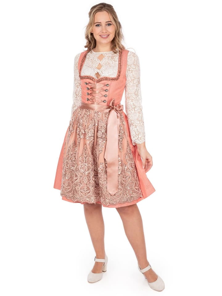 KRÜGER Midi Dirndl 116167 in apricot günstig kaufen