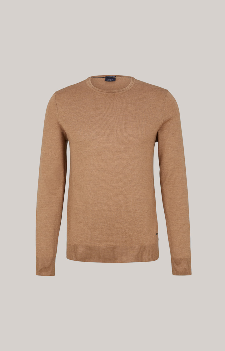 Merinowoll-Pullover Denny in Dunkelbeige