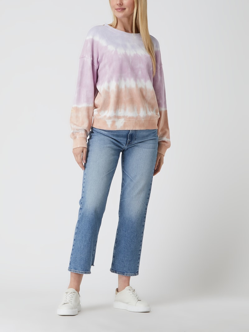 Sweatshirt im Batik-Look in flieder