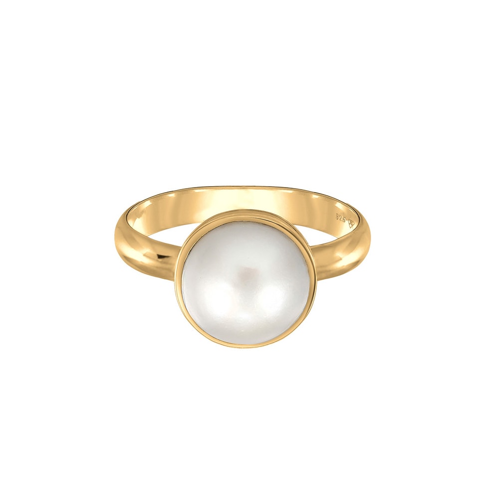 Nenalina Nenalina Bague Femmes Elégant Rond avec perle en argent sterling 925 Bague