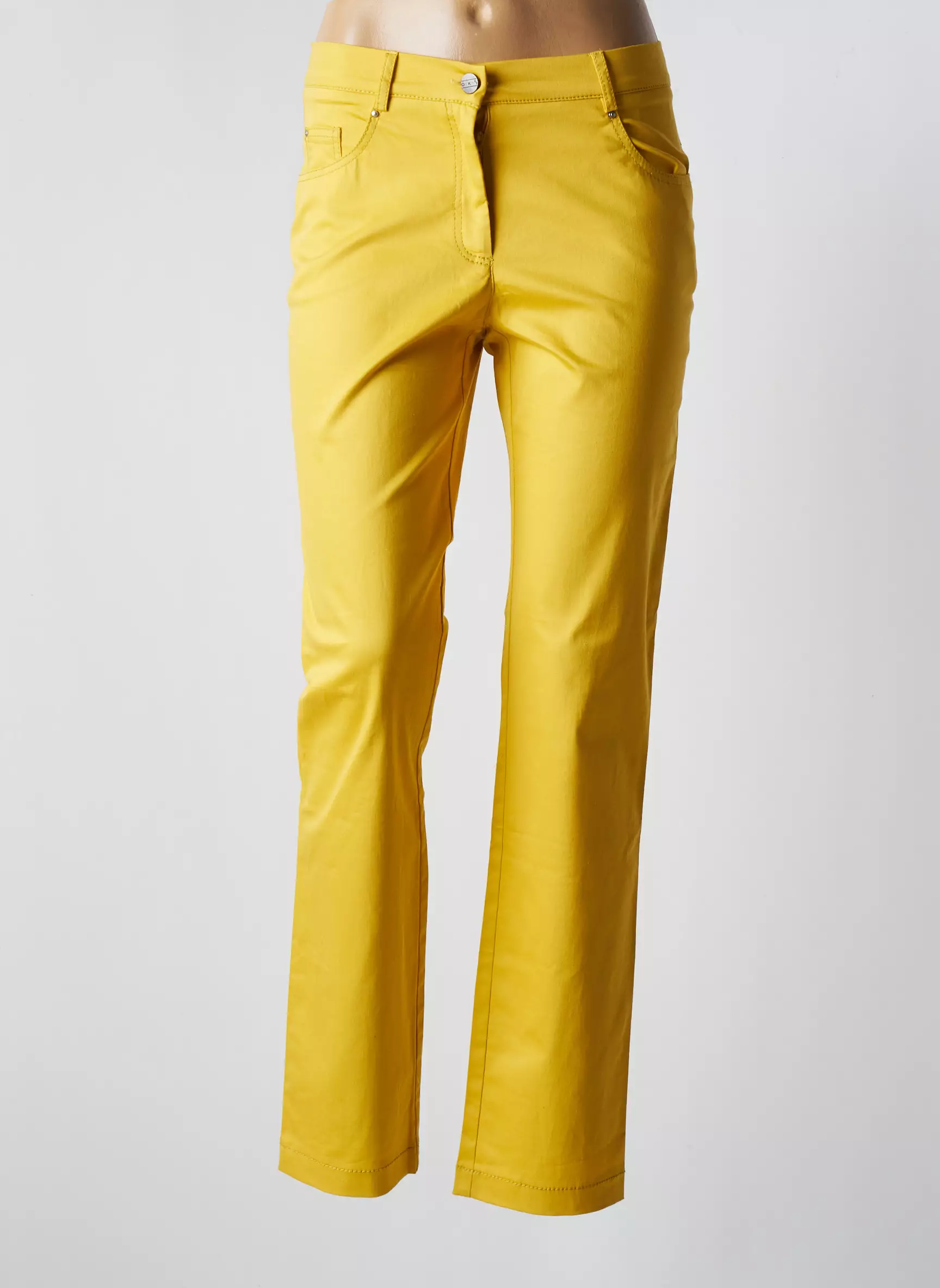 O K S Pantalons Droits Femme couleur jaune