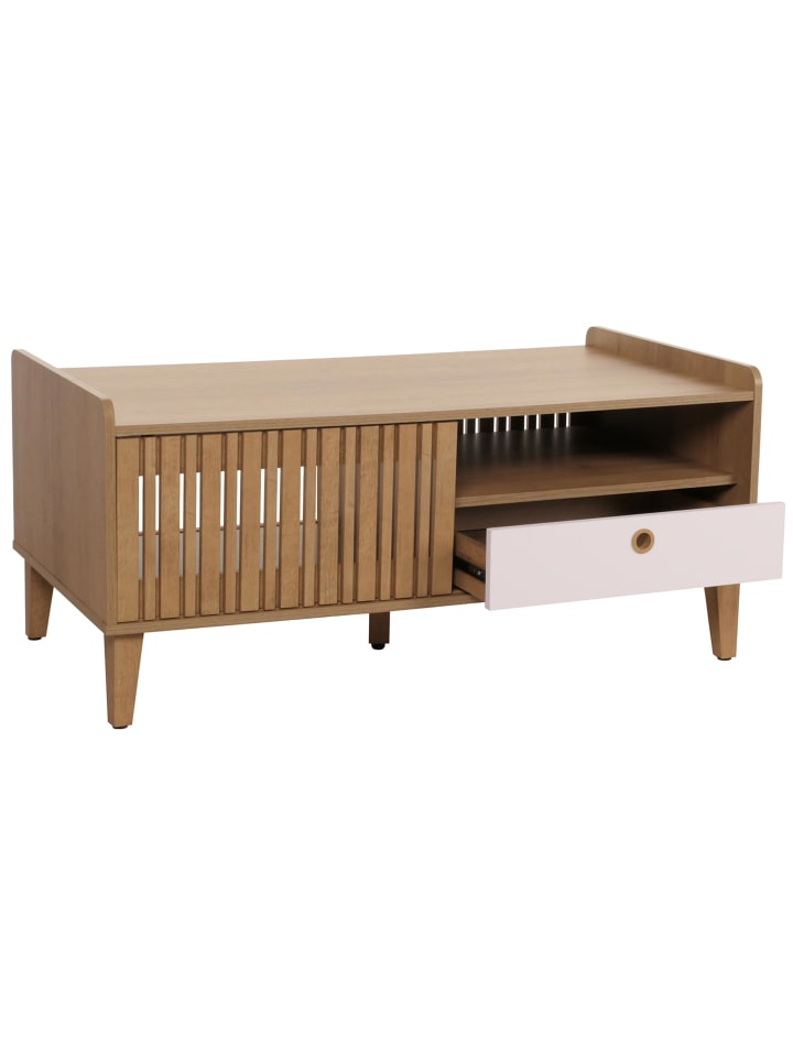 MCW Couchtisch M48, Natur, Schublade weiß günstig kaufen onesize