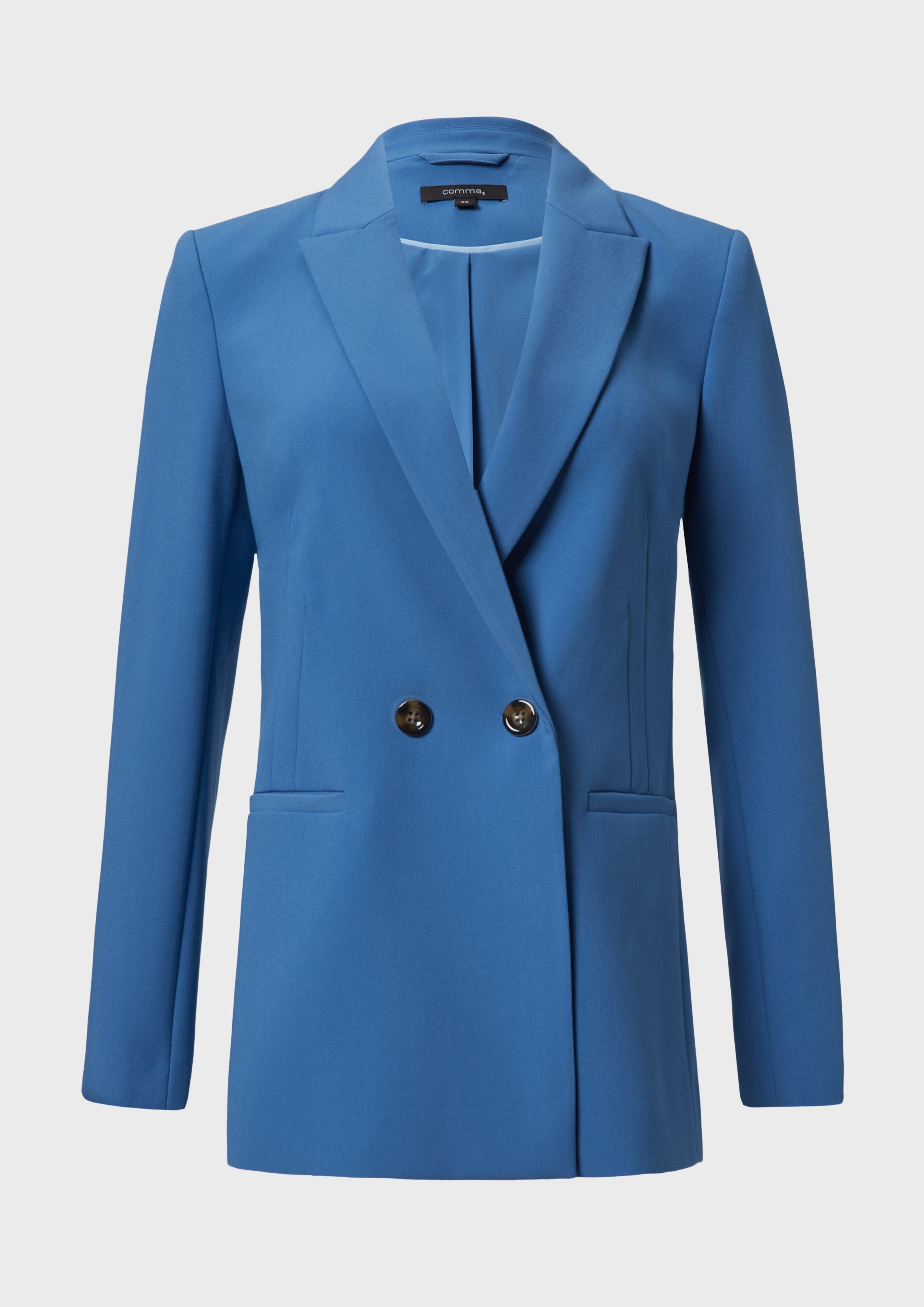 Leichter Twill-Blazer im Regular Fit - royalblau