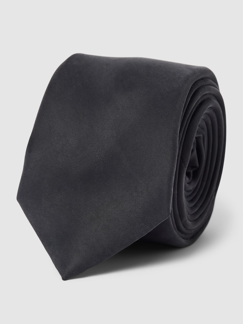 Krawatte mit Label-Patch (6,0 cm) in schwarz