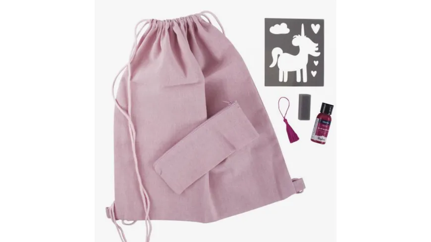 Rayher Turnbeutel-Set Einhorn 38x42cm